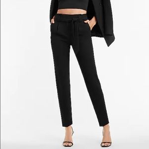 Express Black High Waisted Paperbag Ankle Pant